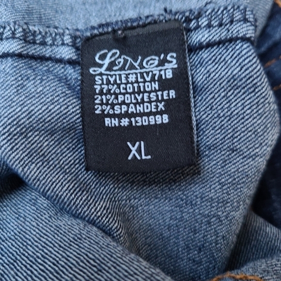 Denim Vest with Embroidered Calavera, Size XL - Picture 8 of 8